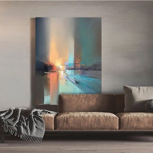 Large color abstract painting on canvas textured wall art contemporary art decor modern abstract wall art wabi sabi living room wall art image 3