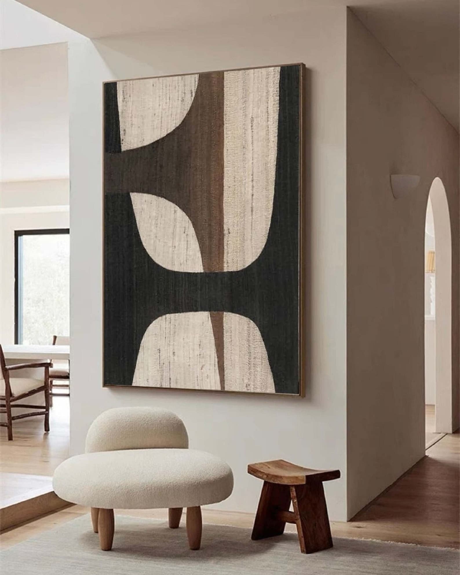 Black Brown Wabi Sabi Textured Wall Art,large Abstract Painting on ...