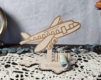 Gift of money for a flight | Personalized gift | Travel voucher | Honeymoon | Birthday | Travel fund
