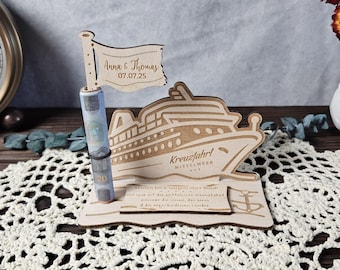 Cash gift for a cruise, gift for travel funds, trip, cruise, vacation, personalized gift for a birthday, wedding