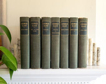 1910 The Works of George Eliot | antique green books