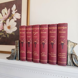 Beacon Lights of History | antique red books | world history books
