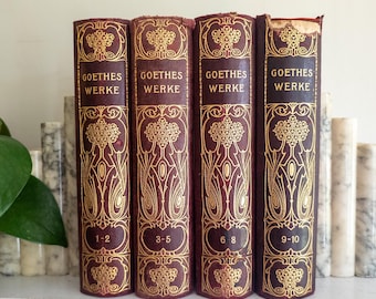 Las obras de Goethe (en alemán) / libros de cuero rojo y dorado
