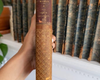1885 Works of Thomas De Quincey - leatherbound books with marbled pages