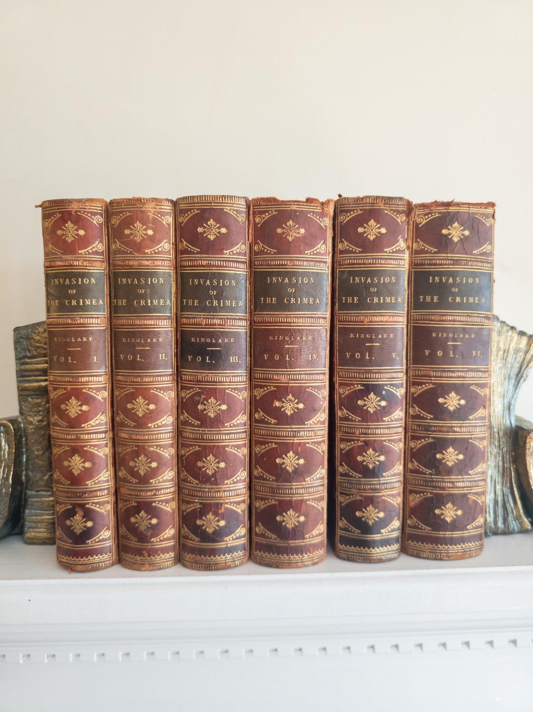 1877 Antique History Books | Marbled Page Edges | Quarter Leather ...