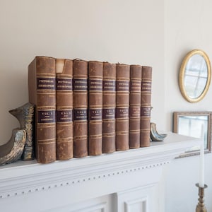 Illustrated Shakespeare books - 1853 Pictorial Shakespeare - 8 volumes - antique quarter leather binding