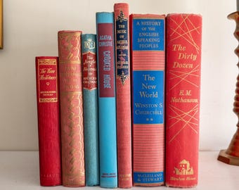 Red and blue Vintage Book Bundle