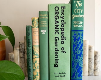 Green vintage books (Set of 5) | Vintage Home Decor