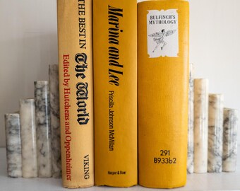 Decorative Book Trio - Colorful Home decor - yellow books