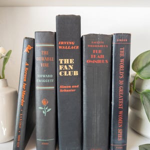 Black books (Full set of 5)- hardcover books, home decor, bookshelf decor, book stacks, books by color, neutral decor