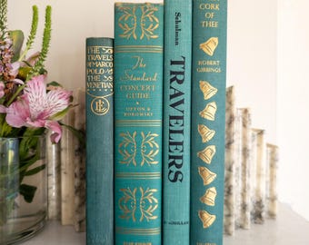 Turquoise vintage book bundle (Set of 4)