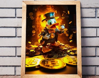 Scrooge McDuck&#39;s Crypto Fortune - Bitcoin vs. Gold - Digital Download - Scritches & Co.