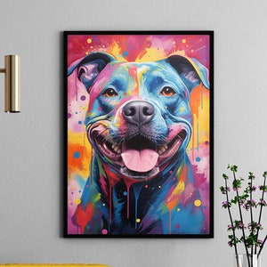 Splatter Bull 4 - Vibrant Painted Staffordshire Bull Terrier Digital Download