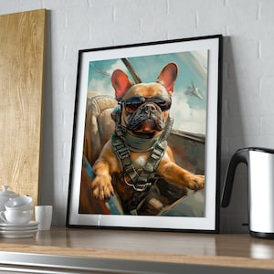 Digital Bulldog Jetsetter : Papier peint Skybound Paws - Aquarelle haute résolution