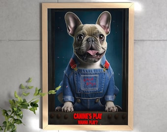 Canines Play French Bulldog Chucky Movie Poster Digital Download Etsy