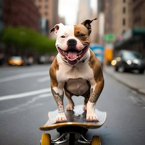 NYC Skateboarding Staffordshire Bull Terrier