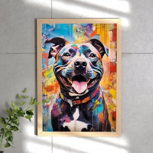 Splatter Bull 3 - Vibrant Painted Staffordshire Bull Terrier Digital Download