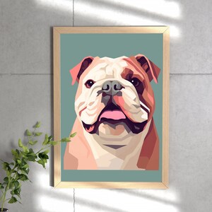 Cheerful Canine Creations - Abstract Line Art British Bulldog Digital Download