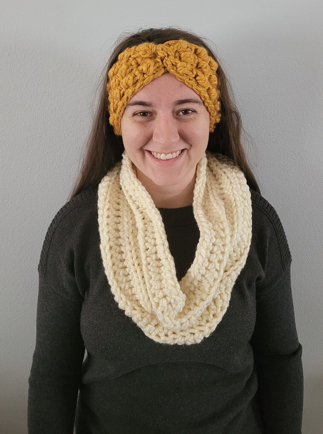 Chunky Infinity Scarf for Women or Friend Gift, Solid Colored Scarf