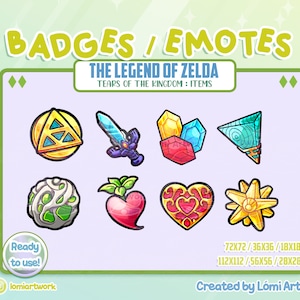 The Legend of Zelda Items - SUB/Bit BADGES/EMOTES for Twitch/Discord/Youtube/Kick - Ready to Use/P2U/ - Master Sword/Heart Container