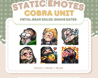 Emoticones de la unidad Cobra de Metal Gear Solid: Twitch/Discord/YouTube (descarga instantánea)