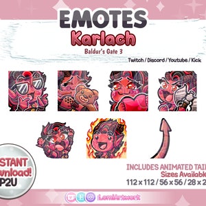Karlach Emotes: Baldur&#39;s Gate 3 Chibi Style (Digital Download)