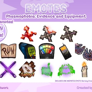 Fasmofobie-apparatuur Emotes - Onderzoeksmateriaal - Twitch/Youtube/Discord/Kick P2U/Instant Download Emotes - Leuke griezelige horror