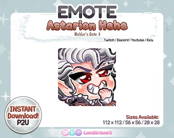 Astarion 'Hehe' Emote: Baldur's Gate 3 im Chibi Stil (Instant Download)