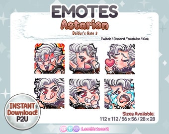 Emotes de Astarion: Baldur&#39;s Gate 3 Estilo Chibi (Download Digital)