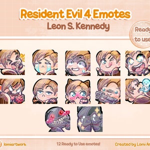 Resident Evil 4 Emotes: Leon Kennedy Chibi Style (Instant Download)
