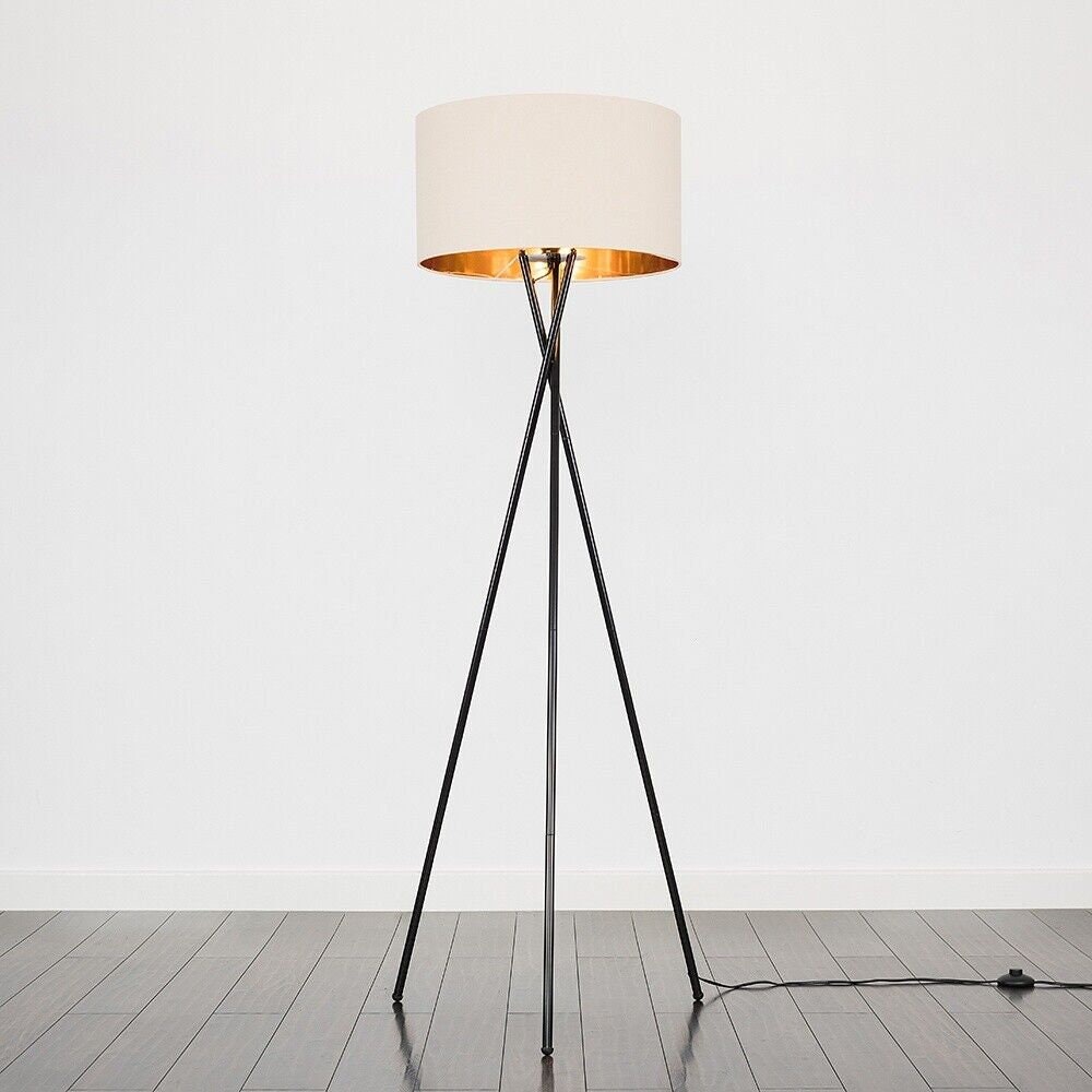 Tripod Floor Lamp Standard Light Living Room Lounge Lighting Black