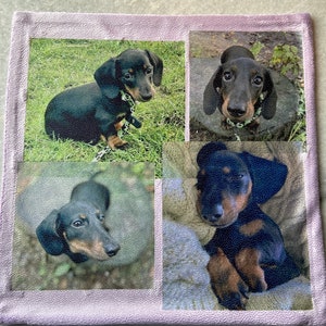 Custom pet photo cushion pillow custom cover sparkle glitter velvet pet lover dog car personalised gift