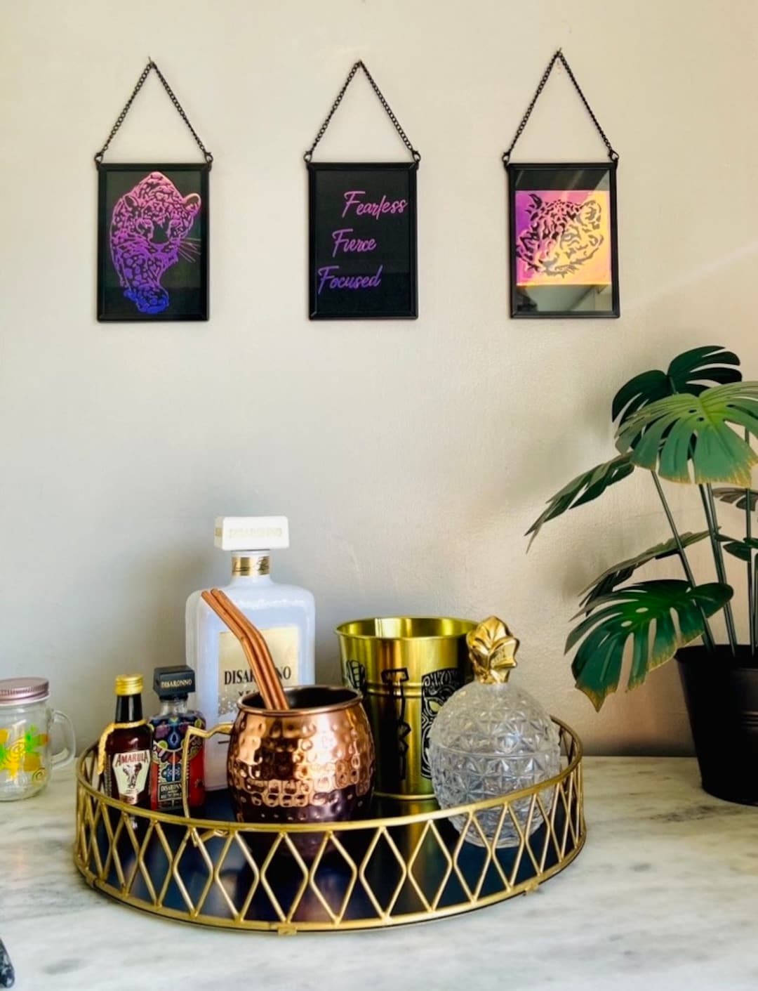 Leopard Wall Art Home Decor Framed Holographic Vinyl Design leopard-wall-art-home-decor-framed-holographic-vinyl-design