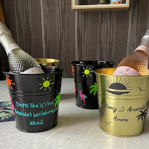 Custom wedding gifts Gold ice buckets plant pots Personalised birthday gifts planters