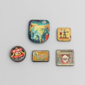Vintage Metal Tin Collection: Unique Choice of Antique Tobacco, Candy, or Space Age Design