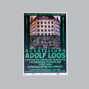 original Exhibit Poster – Vienna Museum art exhibition Adolf Loos 1990 vintage art print