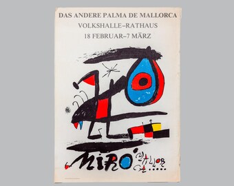 Vintage MIRO Exhibition Poster: Palma de Mallorca, Vienna Museum