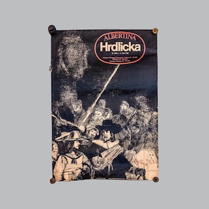 HRDLICKA Albertina original Exhibit Poster – Vienna Museum art exhibition, vintage poster from 1987, Museum Austrian Art