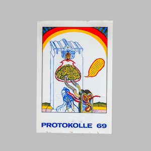 オリジナル展示ポスター PROTOKOLLE 69 – ウィーン美術館美術展、ヴィンテージポスター 1970年代、ミッドセンチュリーアート
