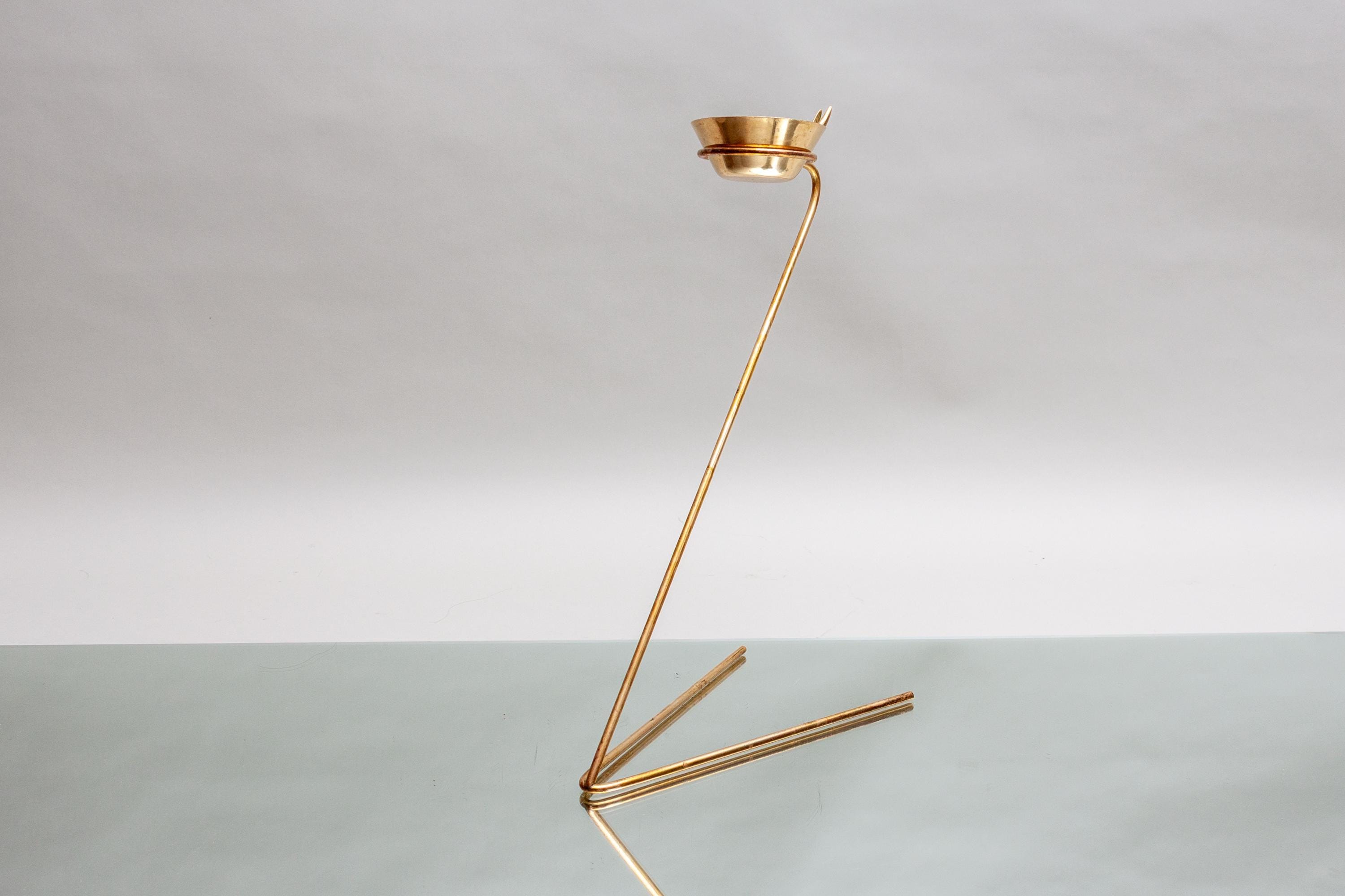 Rare Carl Auböck Standing Ashtray: 1950s Vienna Brass Mid-century