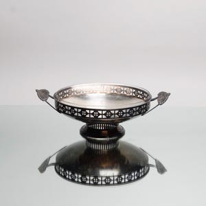 Antique Silver bowl, silver-plated serving bowl with glass insert, Art Deco serving plate, Austrian Art Nouveau