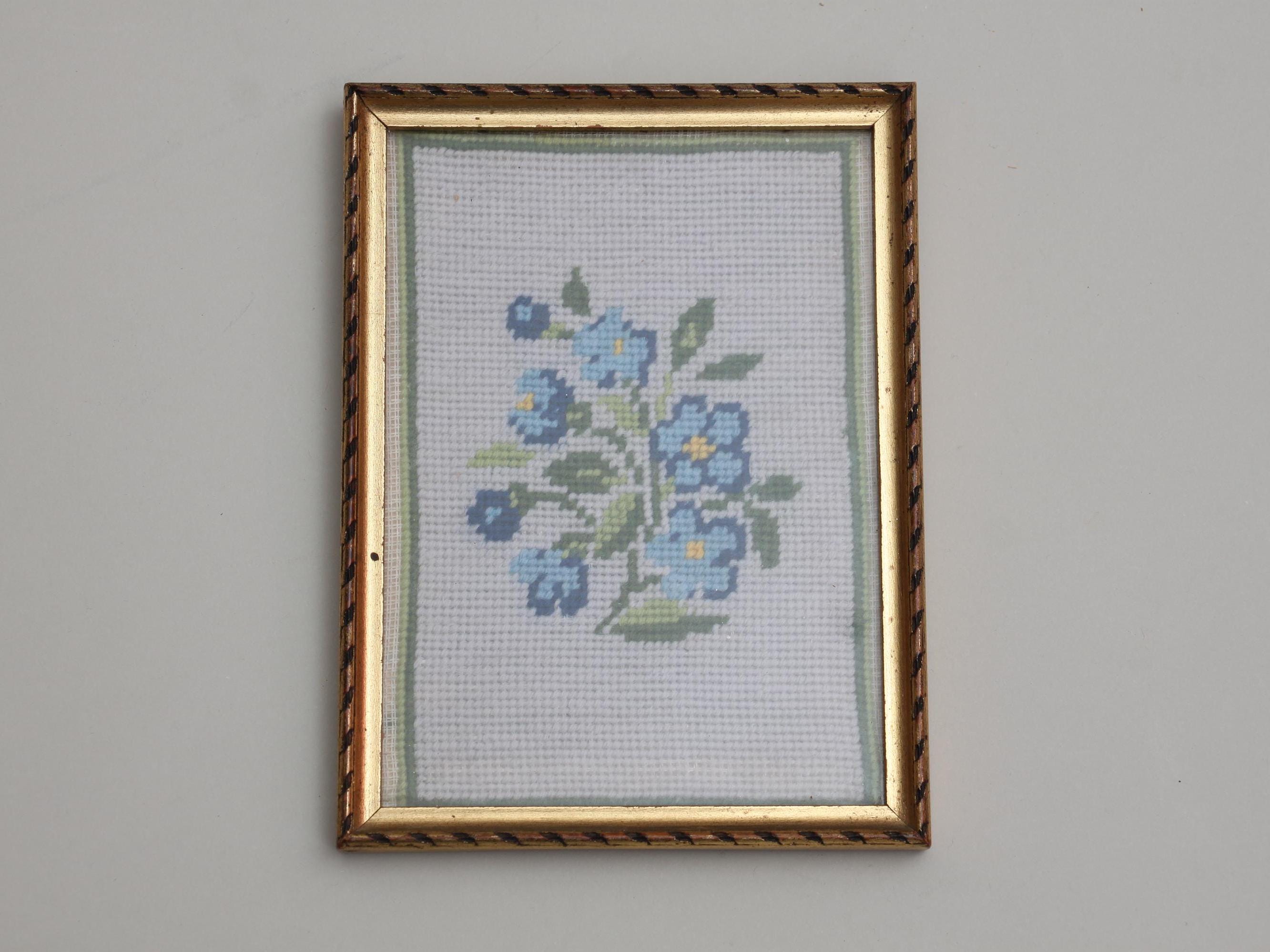 民族　タスペトリー　刺繍　ビンテージ　現状品 ヴィンテージ刺繍タペストリーセット：素朴なカントリーハウスの