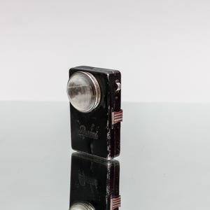 Vintage Pocket Light from the 1940s – Austrian Black Premi Torch with Large Lens, Antique Flashlight Working Condition