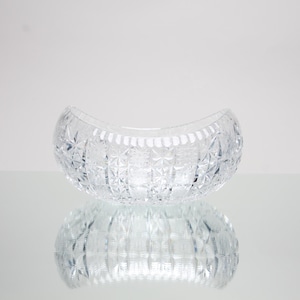 Vintage Crystal –  lead crystal bowl, vintage cut glass, mid century glassware Czech 1950s