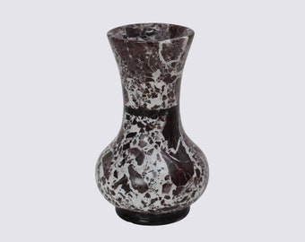 Solid marble vase, natural stone vase polished, Levanto Rosso vase