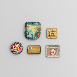 Vintage Blechdosen-Sammlung - Antike Metalldosen zur Aufbewahrung oder Präsentation - Shabby Chic Metalldosen für Sammler, Tabakwaren, Süßigkeiten oder Schmuck