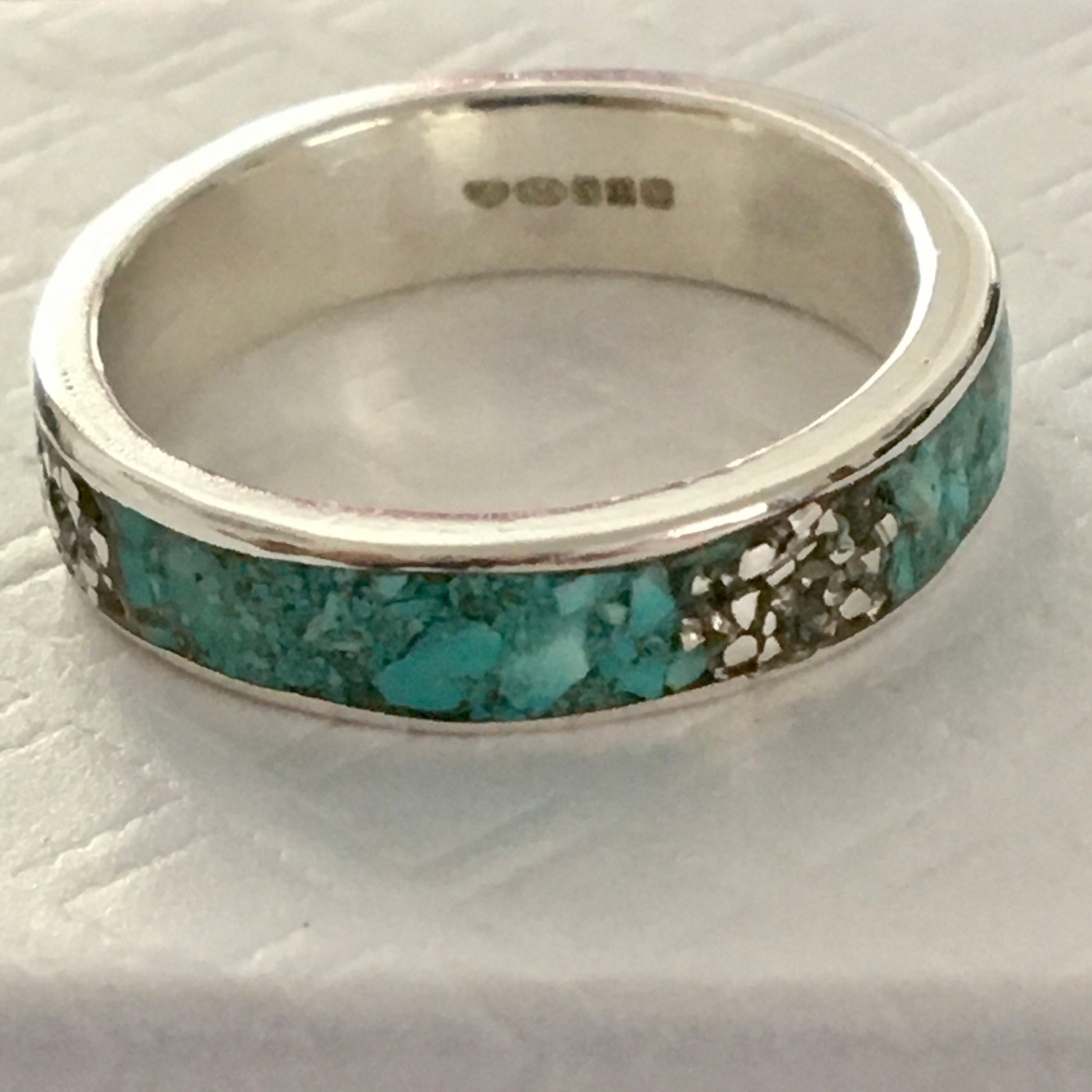 Turquoise inlay deals ring