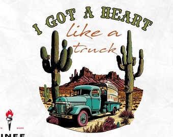 Heart Like A Truck PNG,country music png,western shirt png,western png,retro western png,country png,western desert png,country western png