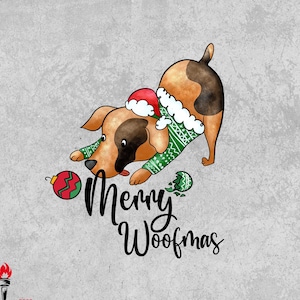 Joyeux Woofmas PNG, Dog mama png, chien de Noël png, png pour Noël, Noël svg png, conception de png de Noël, amoureux des chiens svg, chien maman svg, chien png