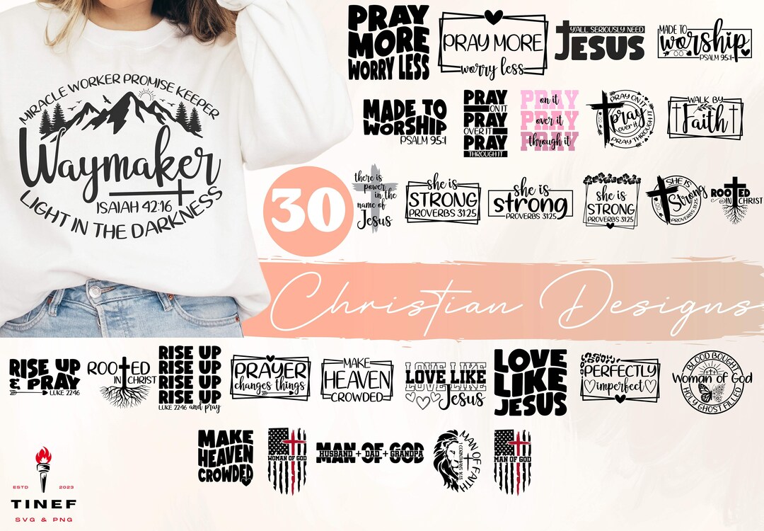 30 Christian Designs PNG Svg,christian Shirts,christian Svg Png,jesus ...